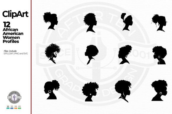 African American Women Profiles: Graphics & Illustrations for Branding