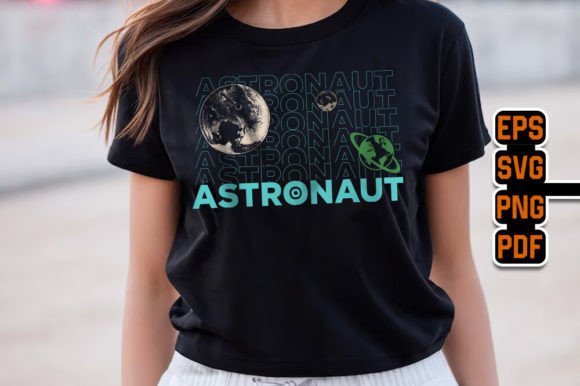 Astronaut Typography Design: Premium Graphics for T-Shirt Designs