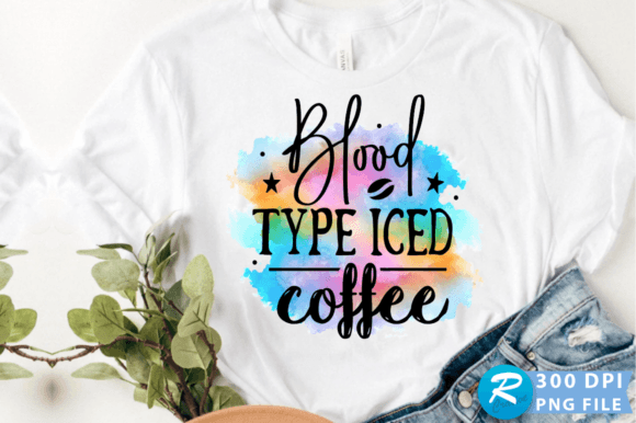 Blood Type Iced Coffee PNG Design for Crafts and Graphics