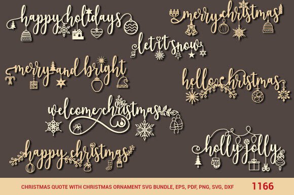 Christmas Quotes with Ornaments Svg 1166 for Crafts and Graphics