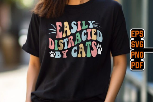 Easily Distracted by Cats T-Shirt Design: A Designer's Review