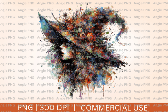 Fall Boho Watercolor Witch PNG Clipart for Graphics and Crafts