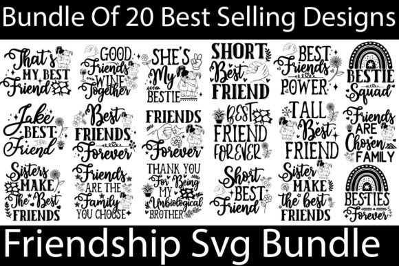Friendship Bundle, Funny Friend Quotes: Graphics for Crafts