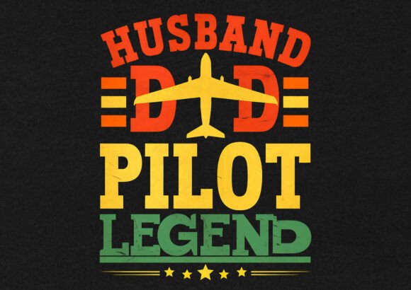 Husband Dad Pilot Legend T- Shirt Design Graphics for Bold Branding